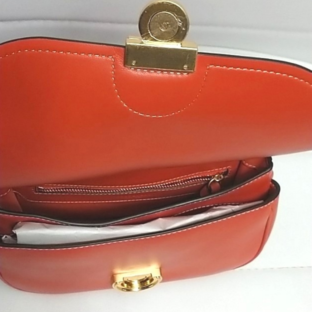 Tory Burch Small James Leather Saddle Crossbody Bag - Picture 6 of 13